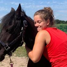image - horse hugged by young woman at Old M Farm in NY (117770628_3315243108571286_750192887960071103_n)